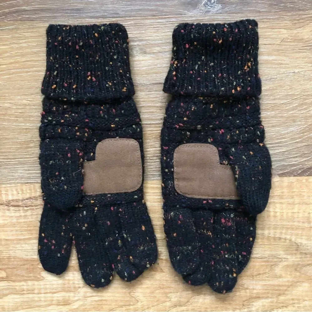 C.C Flecked Beanie and Matching Gloves